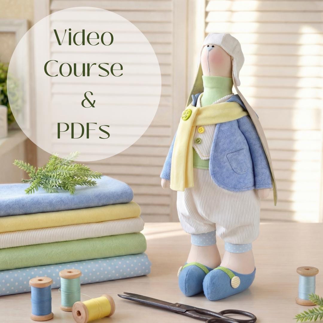 Easter Bunny Sewing Tutorial – Tilda Style Rabbit | Video + PDF ...