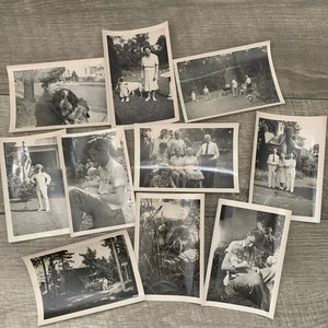 Vintage photograph collection family snapshots