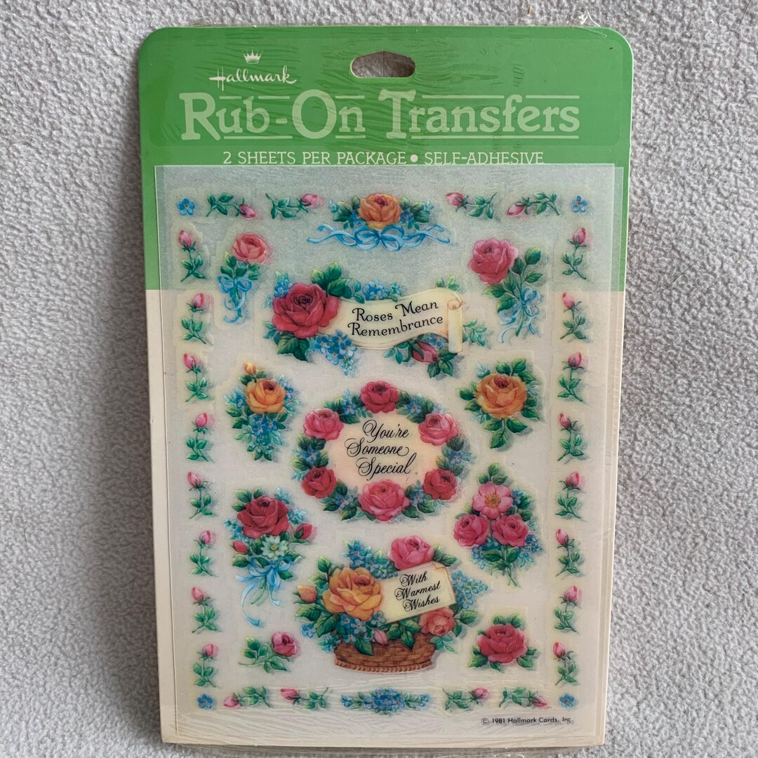 Victorian Ransfers Vintage Hallmark Rub-on Transfers: Victorian Roses, Floral Accents - Etsy