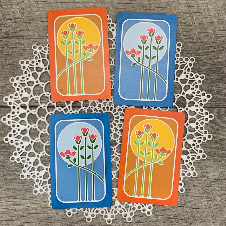 Vintage Single Swap Playing Card Set of 4 Etsy