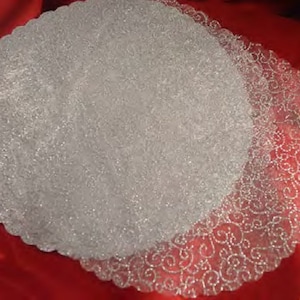Organza Tulle Circle with Silver Glitter Swirls - 9.5" diameter Pack of 25