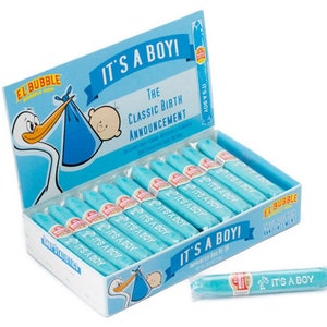 It&#39;s A Boy Deluxe Blue Bubble Gum Cigars Box of 36 Boy Cigars Personalizado