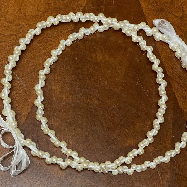 Pearl Wedding Crowns / Greek Orthodox Stefana Set of 2 Handmade Crowns - White or Ivory