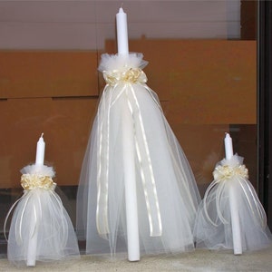 Wedding Greek Candles - Lambatha / Lambada Wedding Candles and Baptism Candles (lambathes or lambades)