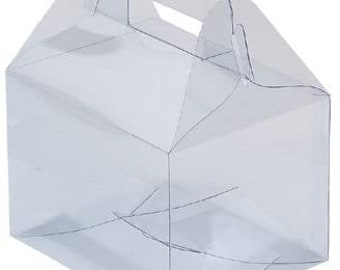 Clear Favor Boxes with Handle: Handbag Design, Set of 12