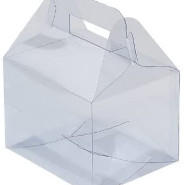 Clear Favor Boxes with Handle: Handbag Design, Set of 12