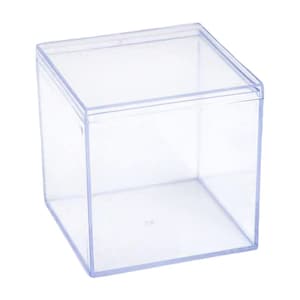 Large Clear Acrylic Favor Box  3 1/4&quot; x 3 1/4&quot; -  2-Pieces  Boxes with Cover