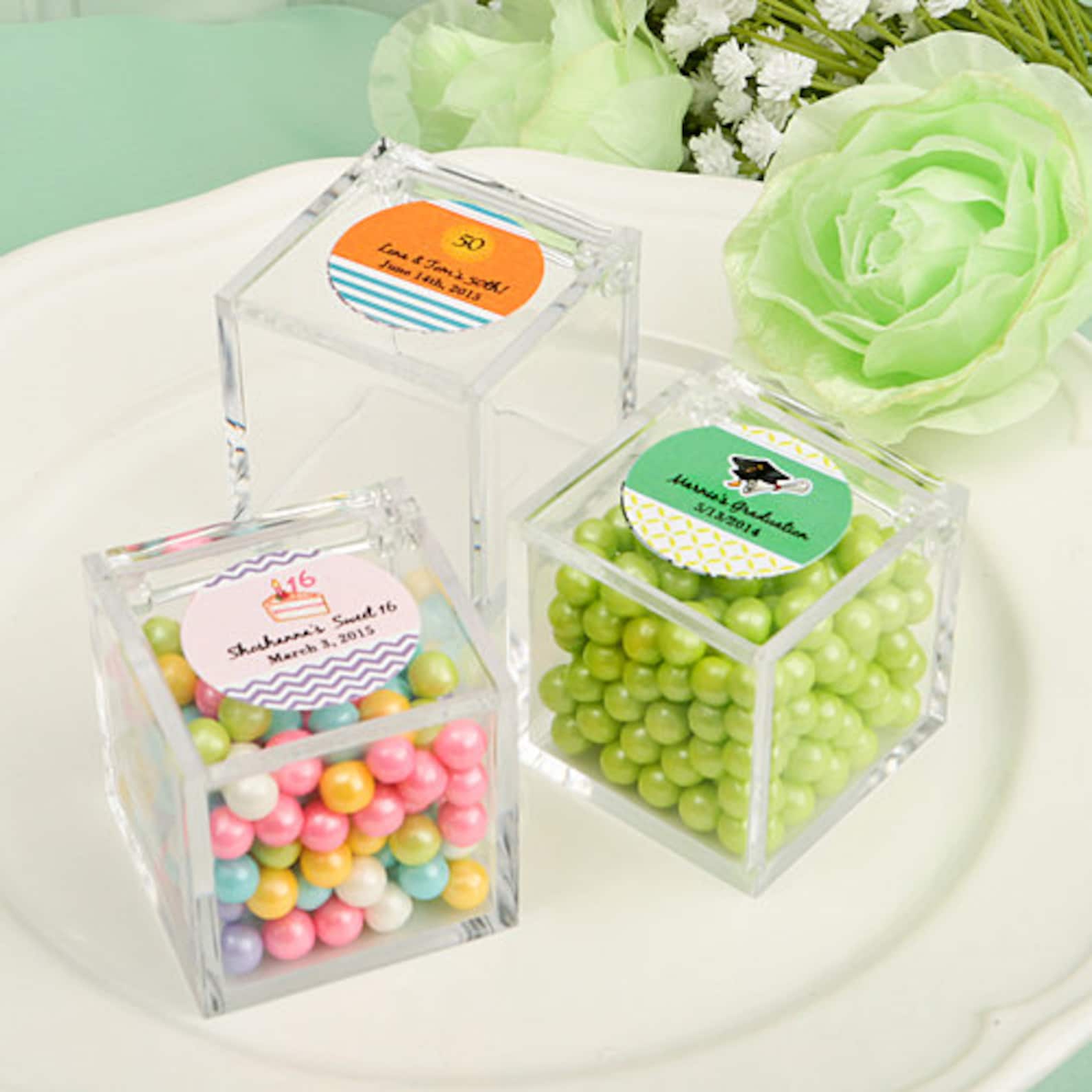 Small Clear Acrylic Favor Box 1 3/4 X 1 3/4 Etsy