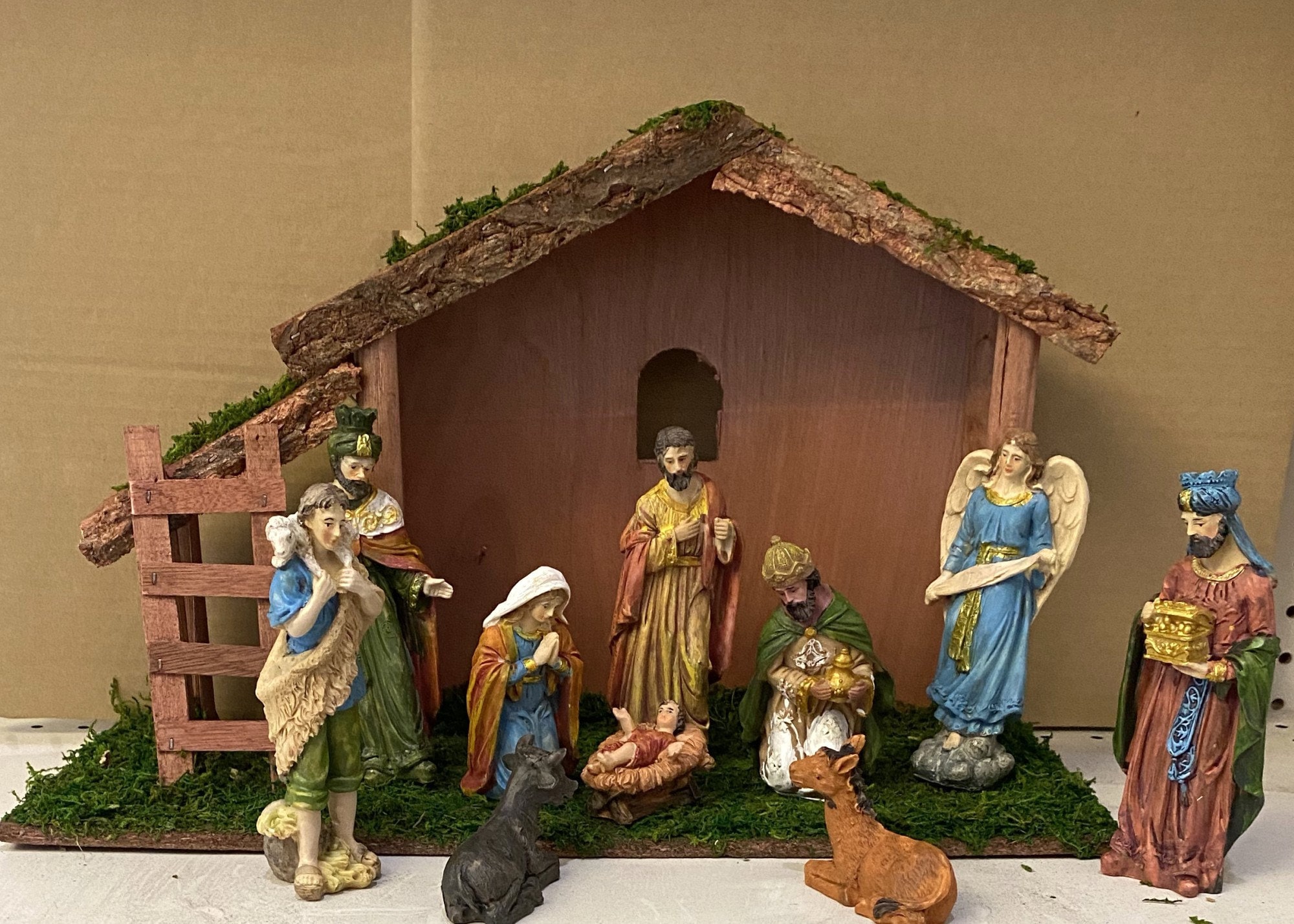 Antique Christmas Nativity Set with Stable 11 Pieces Etsy