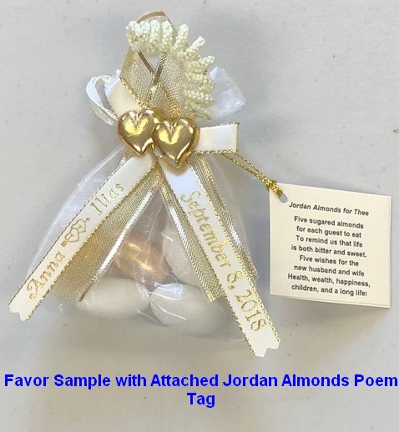 Organza Bag W/jordan Almonds Personalized Ribbons & Etsy