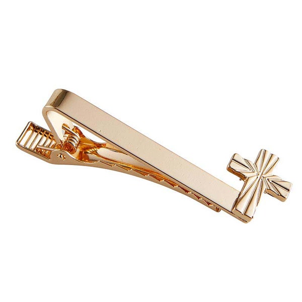 Gold Plated Cross OR ChaliceTie Clip for First Communion, Baptism, Confirmation - Set of 2