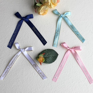 Personalized Imprinted Double Satin Ribbon (Tied as a Bow) - Set of 20 Printed Ribbons