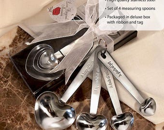 Love Beyond Measure&quot; Heart-Shaped Measuring Spoons in Gift Box with Personalized tags - Set of 30