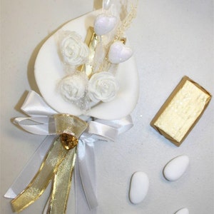 Charming Calla Lily Decorated Chocolate and Jordan Almonds Favor - Set of 5 Favors