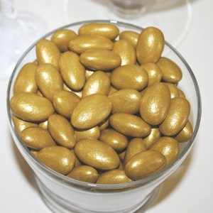 Gold Jordan Almonds or Silver Jordan Almonds - 1 LB Bag, Colored Wedding Almonds