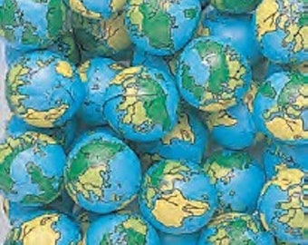Palline di cioccolato di qualità superiore a forma di globo terrestre, avvolte in un foglio color terra - 1 libbra…