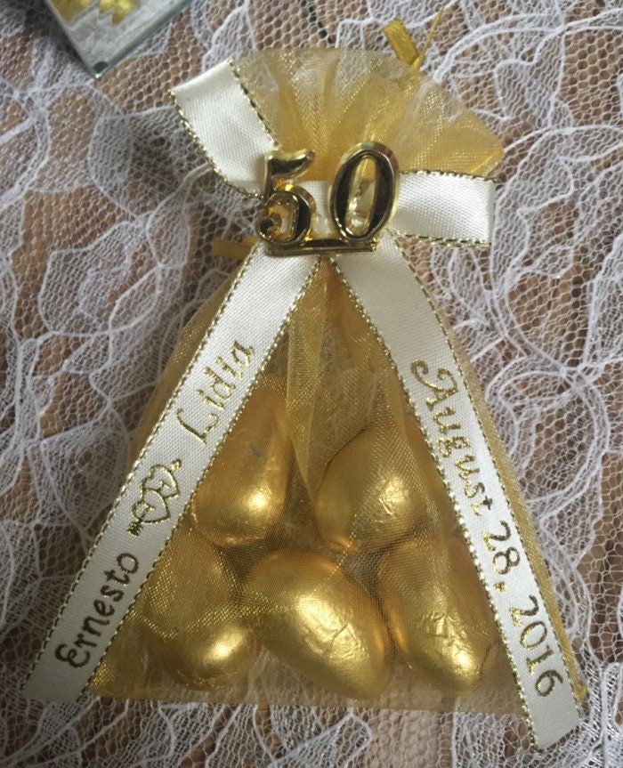 Gold 50th Anniversary Favors Bag Filled With 5 Gold Jordan Etsy Il Fullxfull.1858096233 M4n4