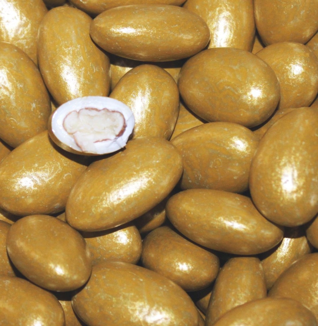 Gold Jordan Almonds or Silver Jordan Almonds 1 LB Bag, Colored Wedding
