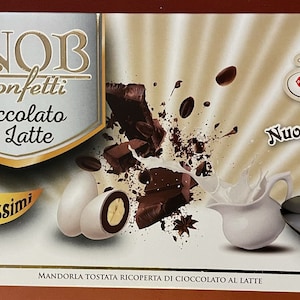 Crispo Snob Confetti Toasted Almonds covered with Chocolate and Sugar Layers - White - 1 LB (500 grams)