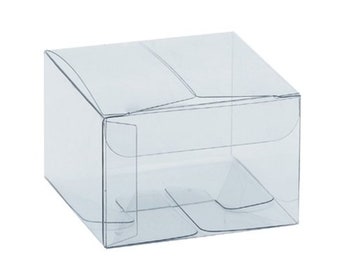 Small Clear Favor Boxes 4" x 4" x 2" - Set of 12