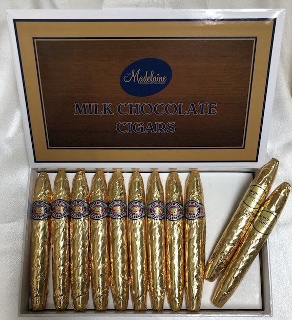 Personalized Father's Day Gold Wrapped Milk Chocolate Cigars - Box of 24