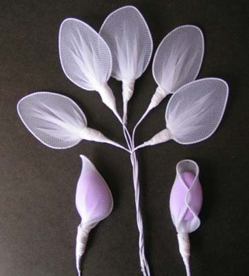 144 leaves Jordan Almond flowers holder wedding favor white or Etsy