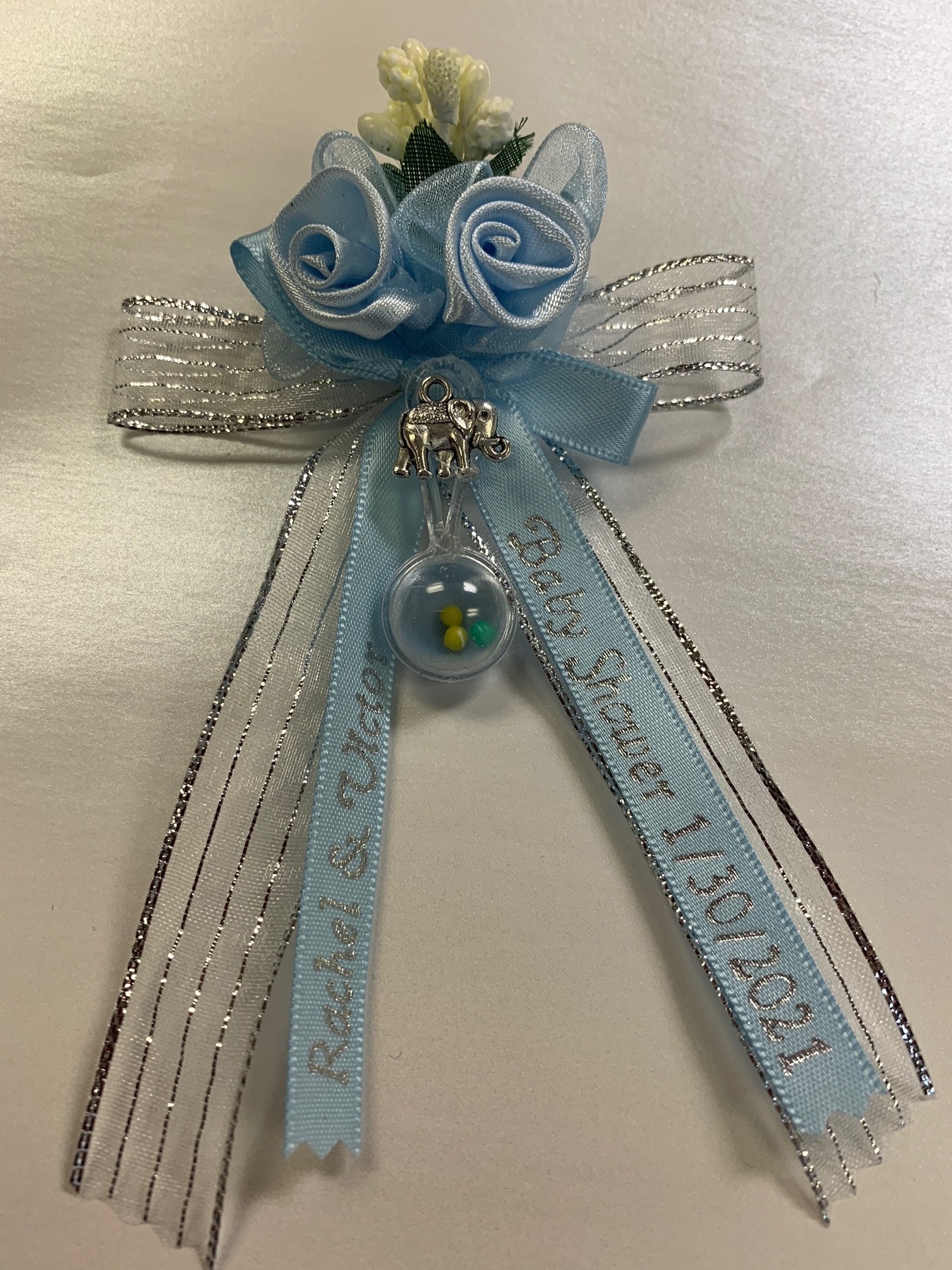 Personalized Baby Shower Corsage (Capias) w/Pin