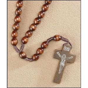Wooden Corded Rosary - Set of 6 Rosaries Available in 2 colors