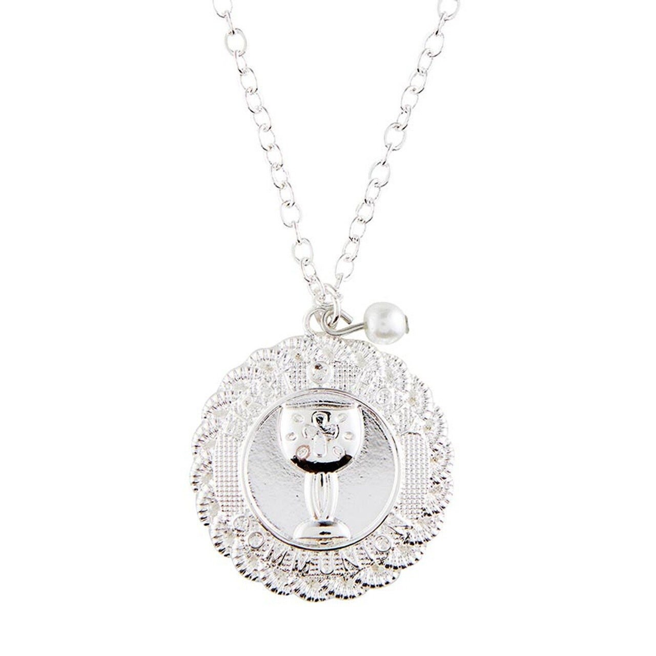 Communion Chalice Cross & Chain - Sterling Silver