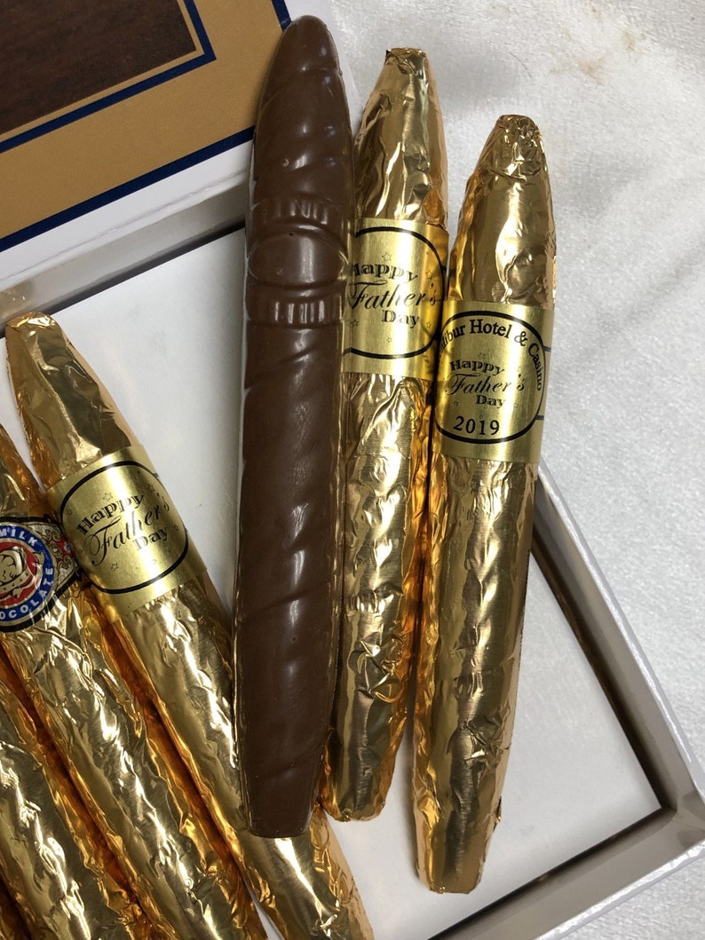 Personalized Gold Chocolate Cigars in Fancy Cigar Box - 24 Chocolate Cigars with Custom Band image 3