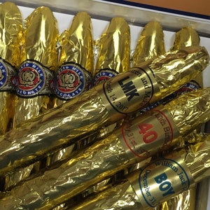 Personalized Gold Chocolate Cigars in Fancy Cigar Box - 24 Chocolate Cigars with Custom Band image 2