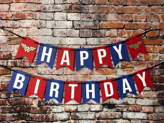 Oneder Woman Birthday Wonder Woman Party Banner Birthday Party Etsy