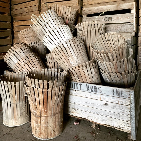 Large Antique Hops Harvest Baskets Planter or Pendant Light Etsy