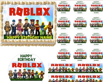 Phuong226 On Etsy - roblox edible cake topper image frosting sheet roblox cake roblox cupcakes roblox party supplies roblox birthday edible images roblox