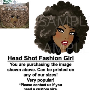 Pre Cut Fashion Girl Head Shot African American Curly Hair Etsy