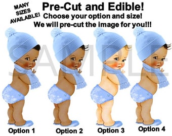 Baby It/'s Cold Outside Little Prince Winter Red Puff Hat Scarf Baby Boy 3 Skin Tones Clipart Download