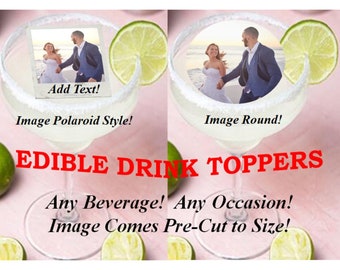 Edible Photo Drink Topper Image, Edible Image, Edible Photo, Wedding Toppers, Portrait Edible Topper, Custom Drink Toppers, Party Drink