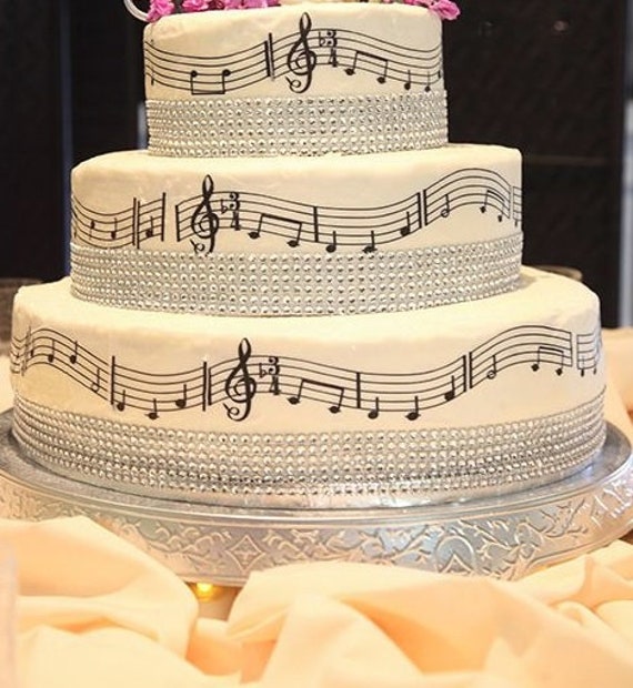 Musique notes musicales Note montage tige clef Edible Cake Topper plaquette Icing 