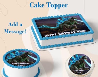Godzilla Edible Cake Topper Image, Godzilla Cupcakes, Godzilla Breathing Fire Cake, Godzilla Party Supplies, Cake Decoration, Party Edible