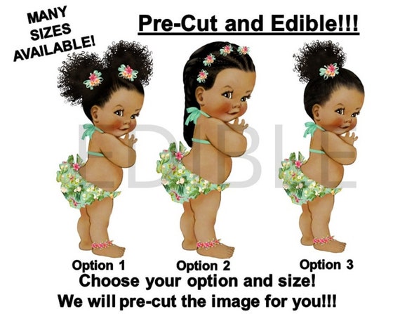 Pre Cut Island Tropical Hawaiian Baby Girl Edible Cake Topper Etsy