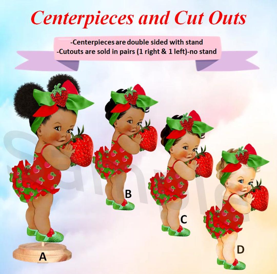 8PCS Strawberry Table Centerpieces, Strawberry Party Decorations Honeycomb Table 883520