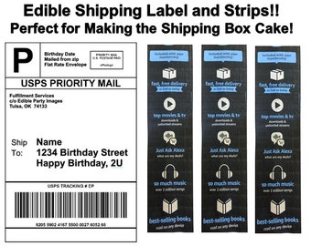 Shipping Label Tape Strips Box Cake Edible Cake Topper Image, Shipping Label Cake, Shipping Strips, Shipping Box Cake, Edible Decals Labels