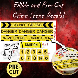 Edible crime scene decals for cakes and cupcakes! Images are made from sugar frosting paper. Comes already cut. Criminal Justice, Detective