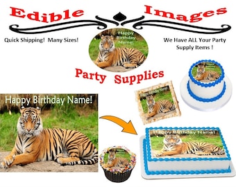 Bengal Tiger Edible Cake Topper Image, Bengal Tiger Cupcakes, Tiger Cake, Tiger Cupcakes, Bengal Tiger Party, Bengal Tiger Birthday