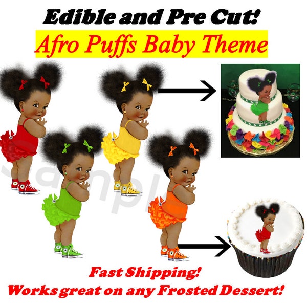 African American Baby Girl Cake Topper Image Etsy