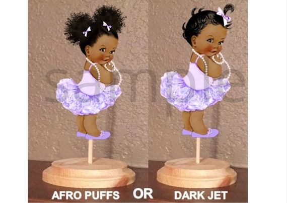 Pre Cut Lavender Tutu Princess Ballerina Baby Girl Baby Centerpiece With Wood Stand Or Card Stock Cut Out Affordable Party Centerpieces - 