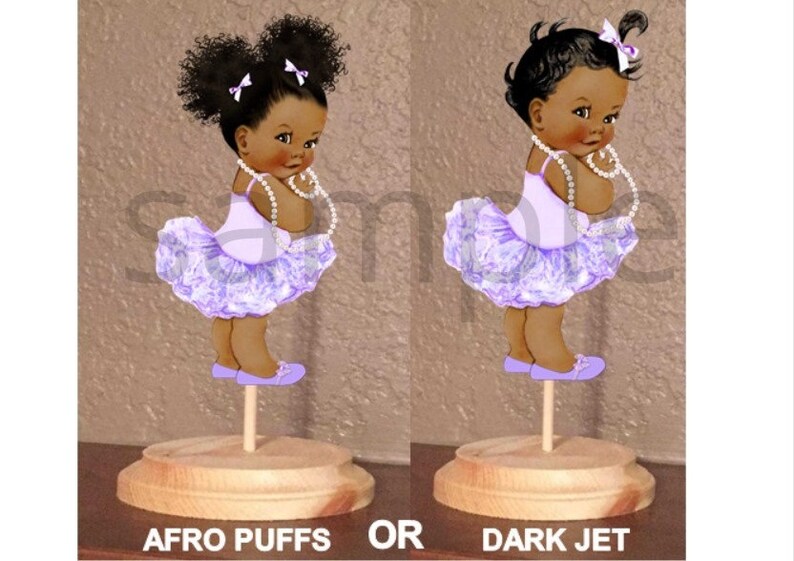 Pre Cut Lavender Tutu Princess Ballerina Baby Girl Baby Centerpiece With Wood Stand Or Card Stock Cut Out Affordable Party Centerpieces - 