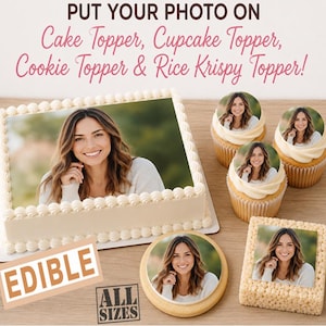 Custom Photo Topper Image for Cakes, Cupcakes, Cookies and Rice Krispie ...