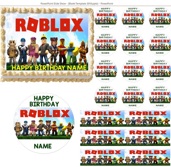 Roblox Edible Cake Topper Image Frosting Sheet Roblox Cake Etsy - roblox how to get 6 free birthday hats youtube