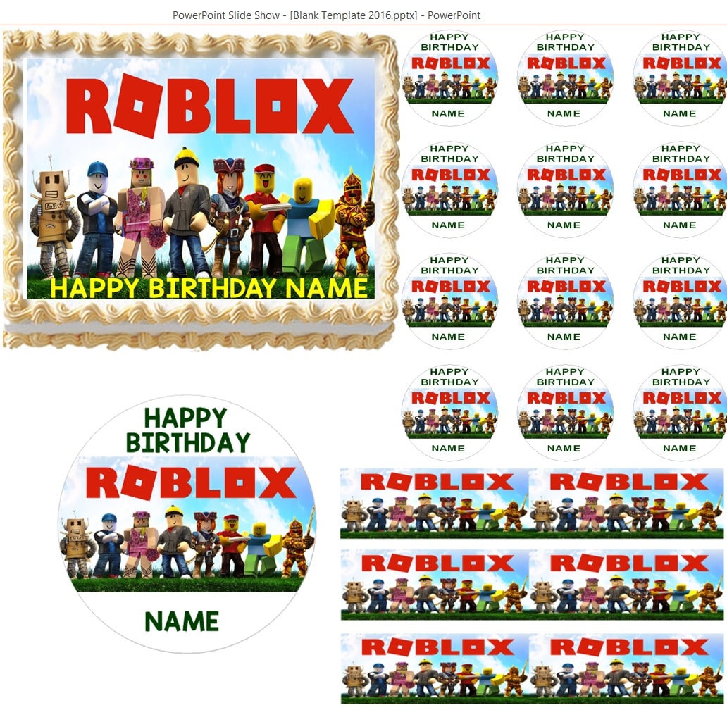 Roblox Edible Cake Topper Image Frosting Sheet Roblox Cake Roblox Cupcakes Roblox Party Supplies Roblox Birthday Edible Images Roblox - 